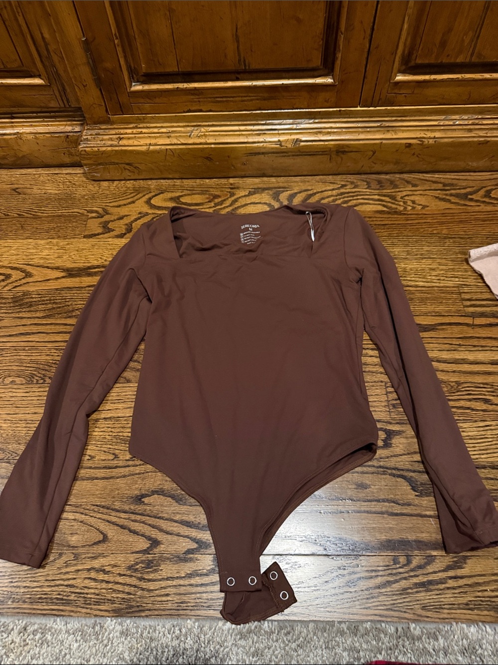 Long Sleeve Brown One-Piece Bodysuit - Reoria